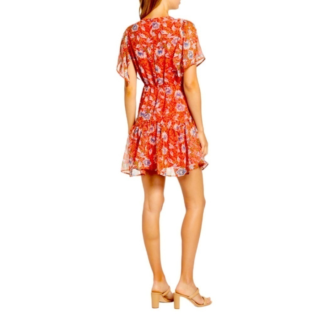 SAM EDELMAN Country Paisley Floral Aline Ruffle Hem Mini Dress Size 10 NEW - Picture 2 of 7